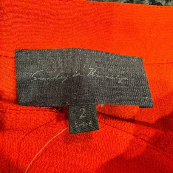 Anthropologie Sunday in Brooklyn Wide Leg Shorts Pleated | Orange | Size 2 | NWT - Picture 7 of 7